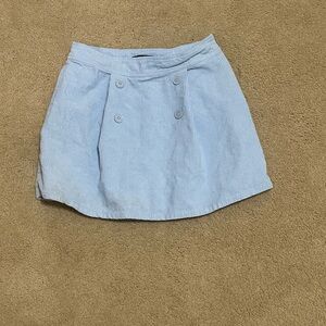 Blue corduroy button skirt